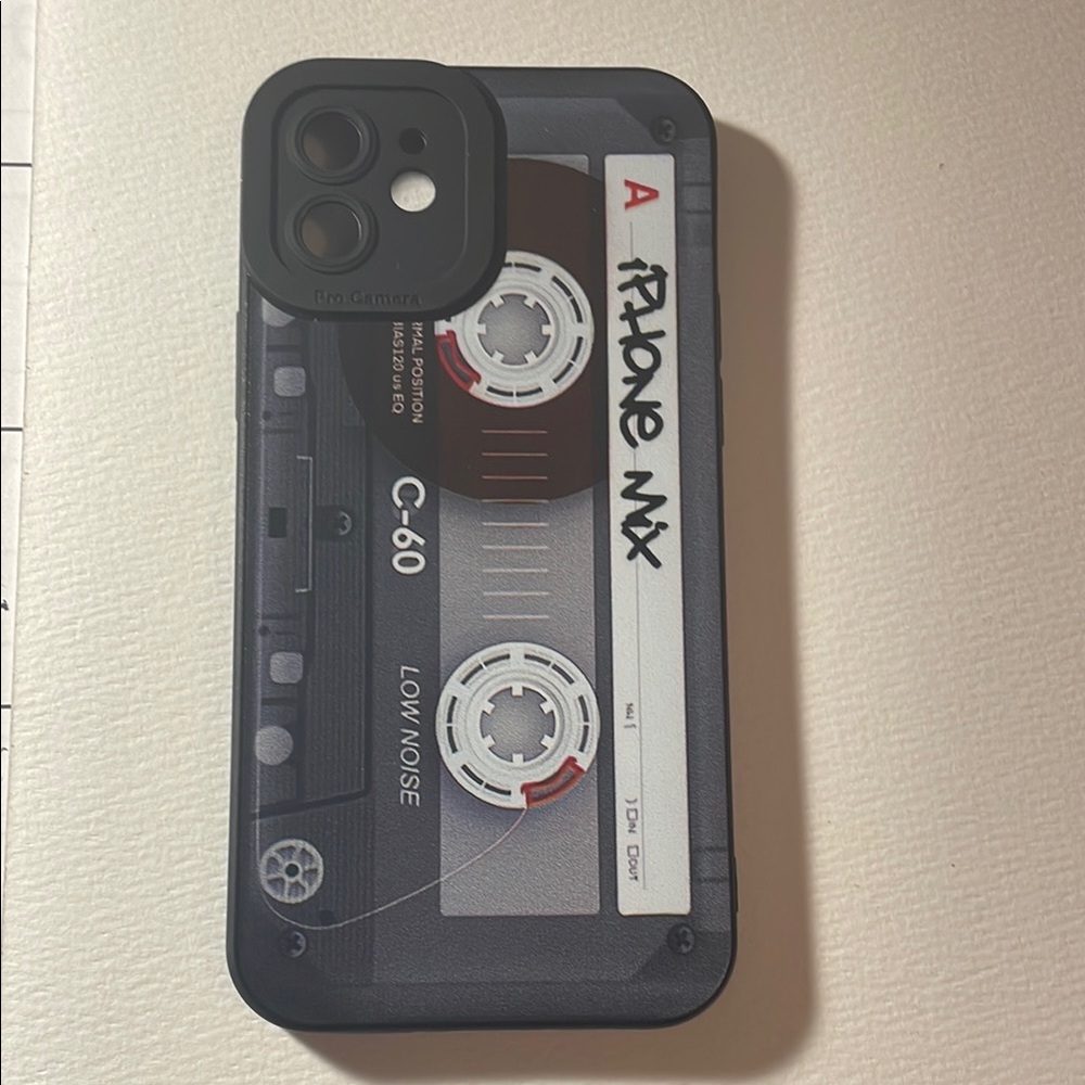 Retro Cassette Tape iPhone Case - Black